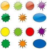 picture of burst  - set of flat color and shiny color bursts - JPG 