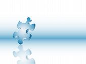 image of puzzle  - single puzzle piece balancing with reflection - JPG 