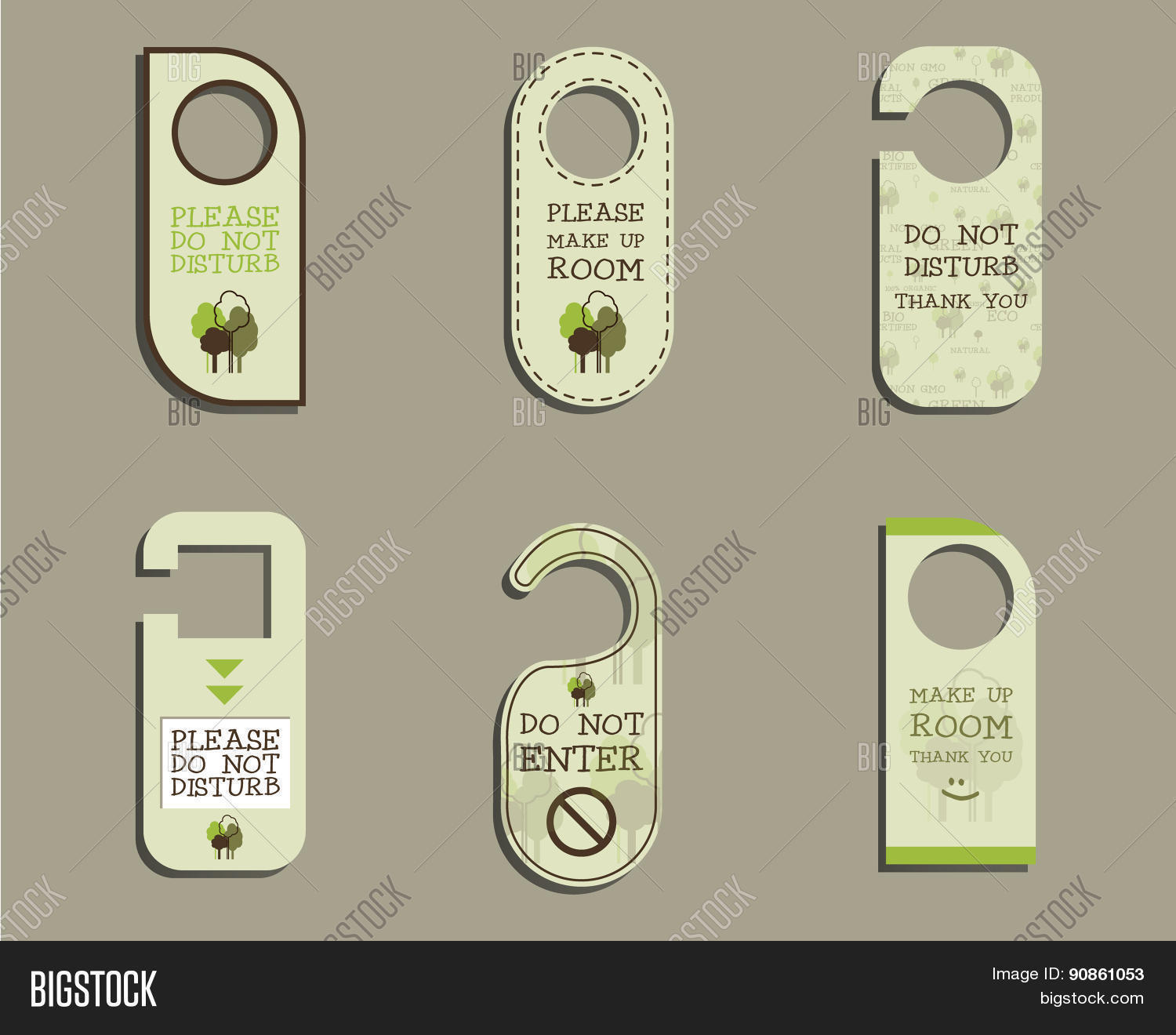door handle signs template