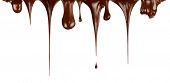 picture of drip  - Hot chocolate streams dripping isolated on white - JPG 