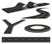 picture of perspective  - Vector perspective roads and Sections of road with roundabouts - JPG 