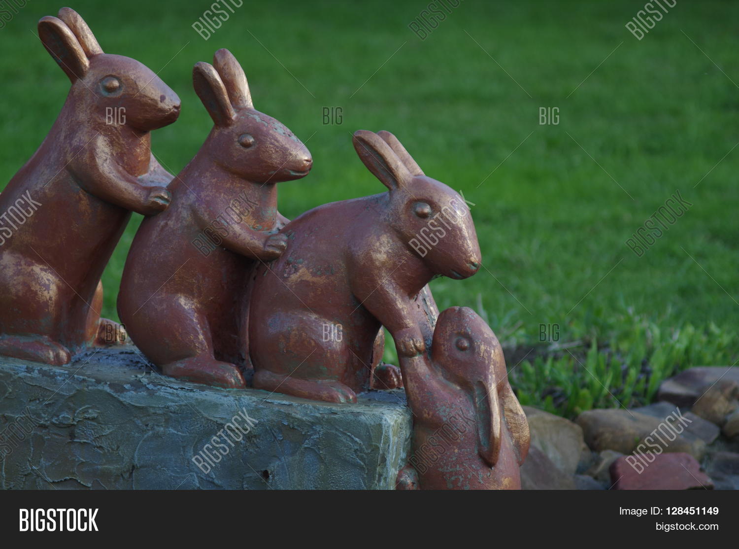 conceptual sculpture of four rabbit rescue another rabbit conceptual sculpture of four rabbit rescue another rabbit