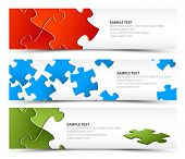 pic of puzzle  - Set of puzzle horizontal banners  - JPG 