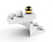 foto of leadership  - Stairs To Success Gold Sphere Leadership Concept - JPG 