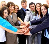 image of warp  - businessteam isolated on white background - JPG 