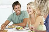 picture of young adult  - Friends Having Lunch Together At Home - JPG 