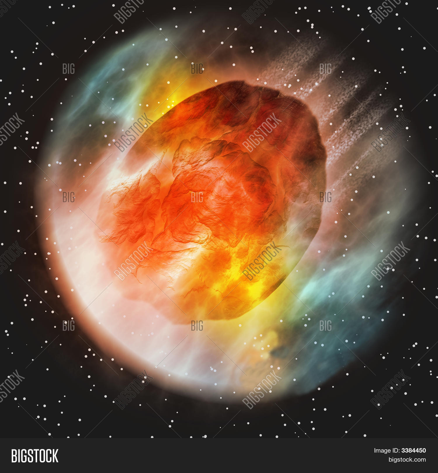 Asteroid entering earth atmosphere image photo bigstock