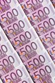 picture of investment  - many five hundred euro banknotes lie side by side - JPG 