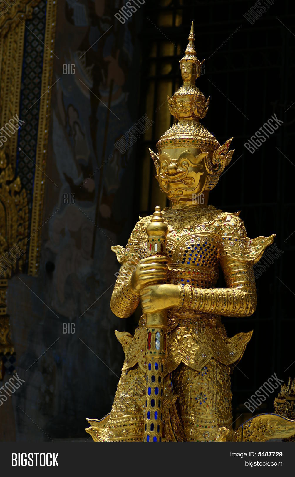 Golden Thai Angel Statue Image & Photo Bigstock
