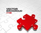 stock photo of puzzle  - Vector puzzle with 3d pie vector background - JPG 