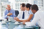 picture of meeting  - Group of business people brainstorming together in the meeting room - JPG 