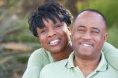 pic of africans  - Attractive and Affectionate African American Couple posing in the park - JPG 