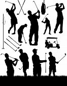 stock photo of golf  - Vector golf elements and silhouettes - JPG 