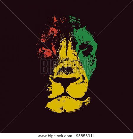 Poster: Vector background with lion head