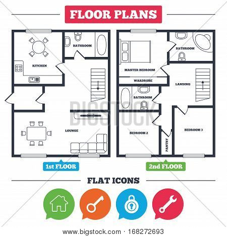 Bathroom Key Sign architecture plan with furniture. house floor plan. home key icon Bathroom Key Sign architecture plan with furniture. house floor plan. home key icon