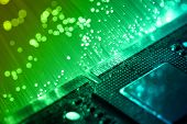 pic of computer technology  - Fiber optics background with lots of light spots - JPG 