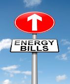 foto of increase  - Illustration depicting a roadsign with a energy bill increase concept - JPG 