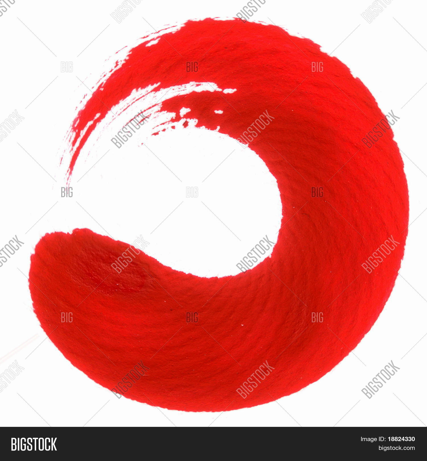 Red japanese calligraphic round brush stroke Stock Photo & Stock Images | Bigstock
