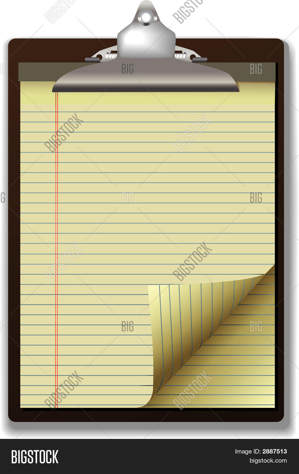 Clipboard Yellow Legal Paper Pad Stock Vector & Stock Photos Bigstock