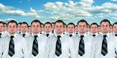 picture of businessmen  - Many identical businessmen clones - JPG 