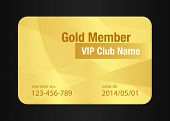 image of member  - VIP member card in golden color with member number and date of expiration - JPG 