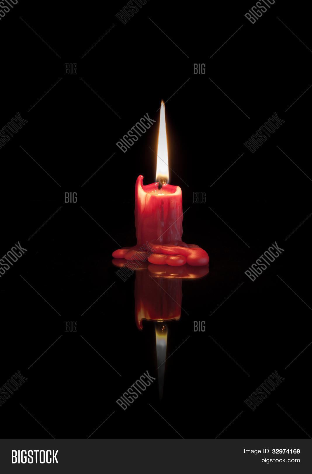 Red Melted Candle Flame Image & Photo Bigstock