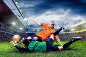 stock photo of competition  - Football player on field of stadium - JPG 