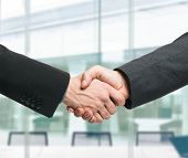 image of deal  - Businessmen shaking hands to seal a deal - JPG 