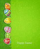 pic of religion  - Easter festive background and egg in grass - JPG 