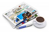 picture of newspaper  - Office morning news reading concept - JPG 