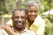 picture of africans  - Senior Couple Relaxing In Garden - JPG 