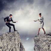 stock photo of people  - Confrontation between two business people - JPG 