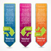 stock photo of web  - Vertical web style banners with green arrows and place for your text - JPG 