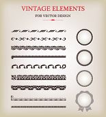 picture of currency  - Vector vintage design elements for borders of certificates - JPG 