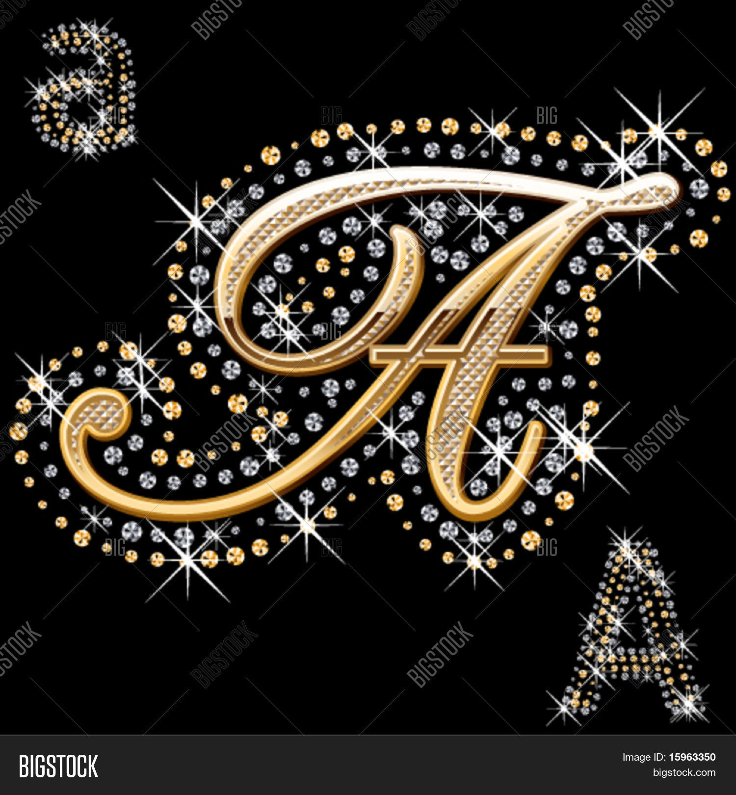 Shiny Gold Diamond Letter Vector & Photo Bigstock