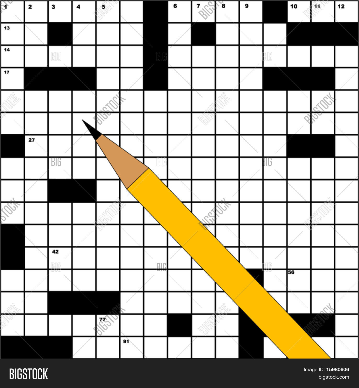 „leere Kreuzworträtsel Vorlage (verschieben Elemente (schwarze Quadrate