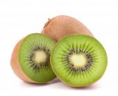 stock photo of segment  - Whole kiwi fruit and his segments isolated on white background cutout - JPG 