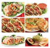 pic of food  - different images of various Mexican food dishes like burritos tacosnachosguacamole and fajitas - JPG 
