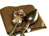 foto of bloodpressure  - a blood pressure cuff to check on your heart - JPG 