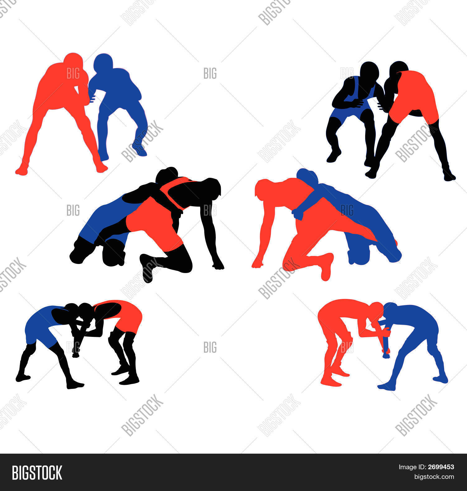 Wrestling Vector Silhouettes Stock Vector & Stock Photos Bigstock