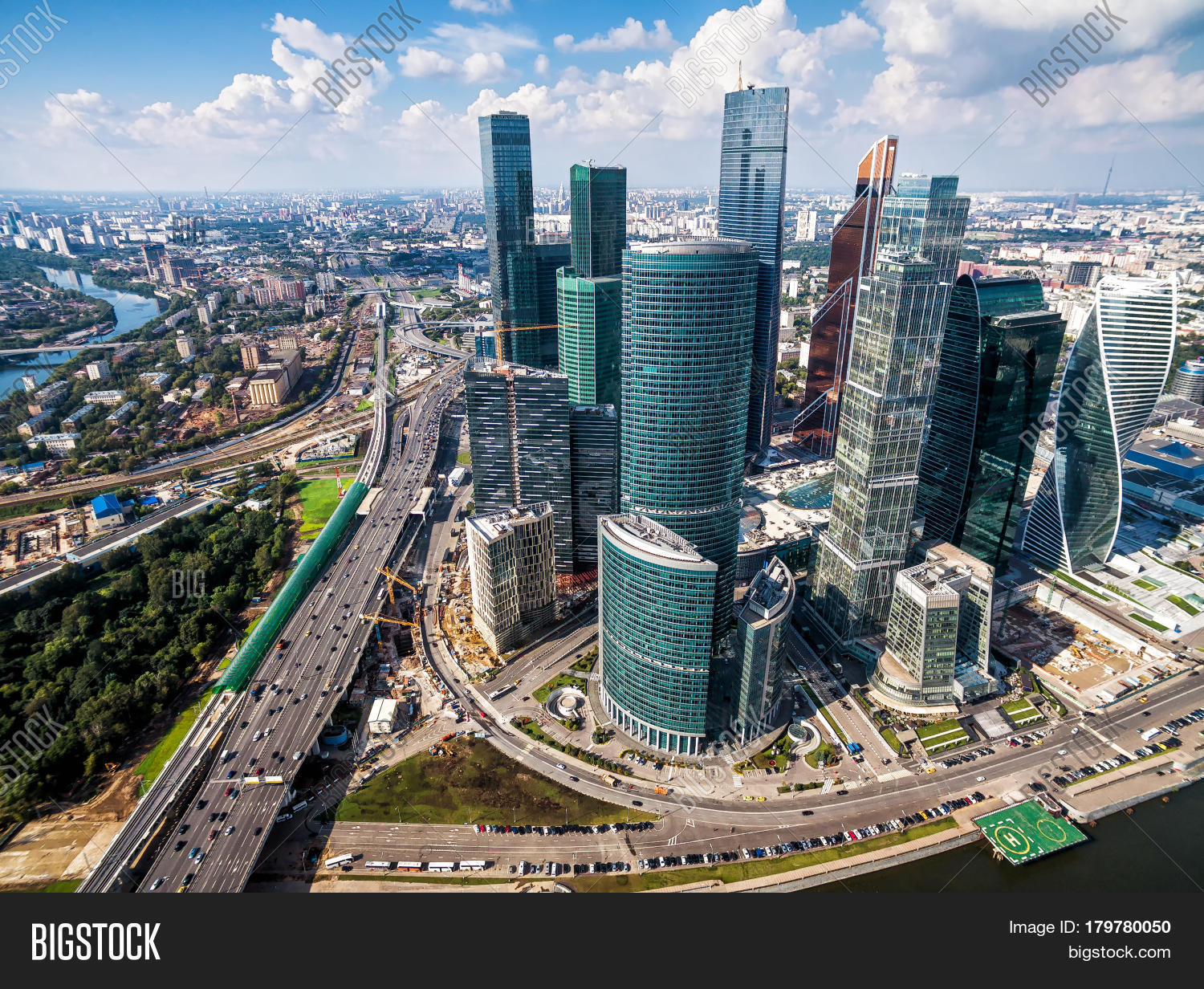 MOSCOW - AUGUST 21, 2016: Aerial view of Moscow-City (Moscow ...