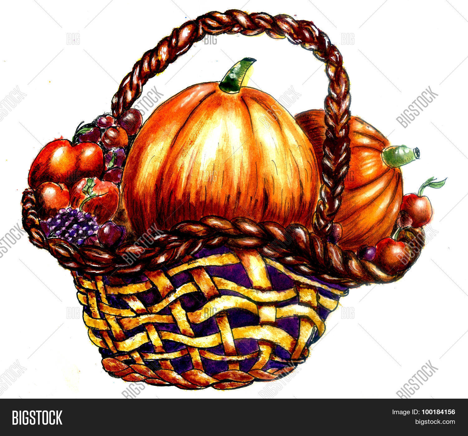 Wicker Basket Sketch Image & Photo (Free Trial) Bigstock