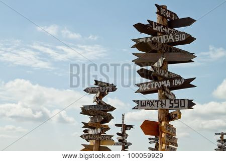 Pointers Distances To Different Cities And Tourist Atop Mount Mashuk