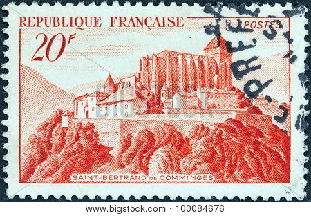 FRANCE - CIRCA 1949: A stamp printed in France shows St. Bertrand de Comminges