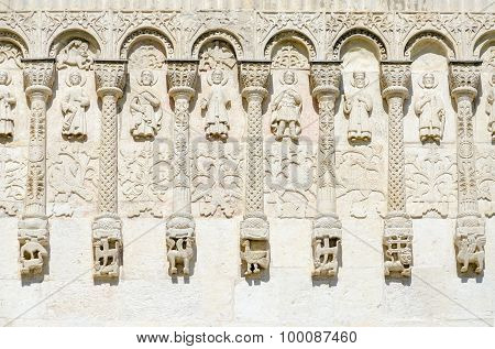 Fragment Of Wall Of Dmitrievsky Cathedral With Stone Carvings, Vladimir, Russia