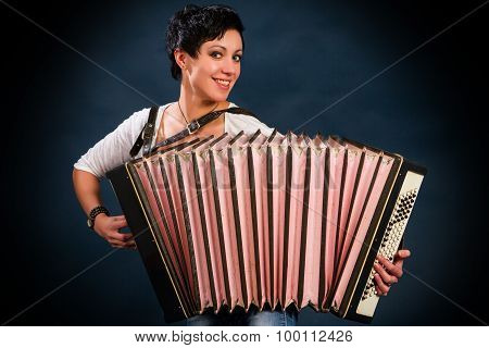 Brunette With Assordion