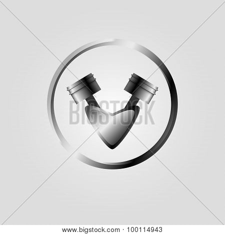 Vector engine piston icon