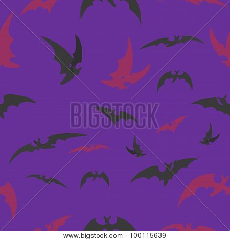 Bats On A Lilac Background For Halloween