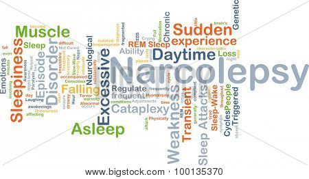 Background concept wordcloud illustration of narcolepsy