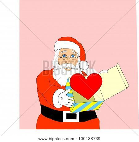 Santa and heart